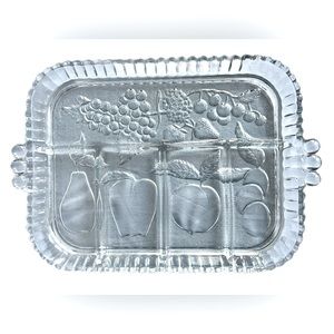 Indiana Glass Vintage Crystal Presentations 5 Part Relish Tray Dish Platter